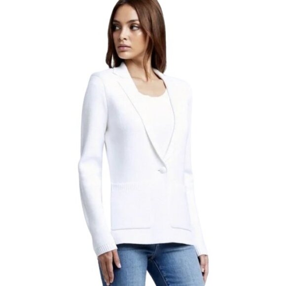 L'agence white Lacey knit blazer size L - Picture 2 of 12